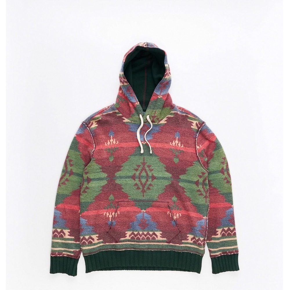 Polo Ralph Lauren Aztec Hoodie Vintage Rare Southwestern Thermal S